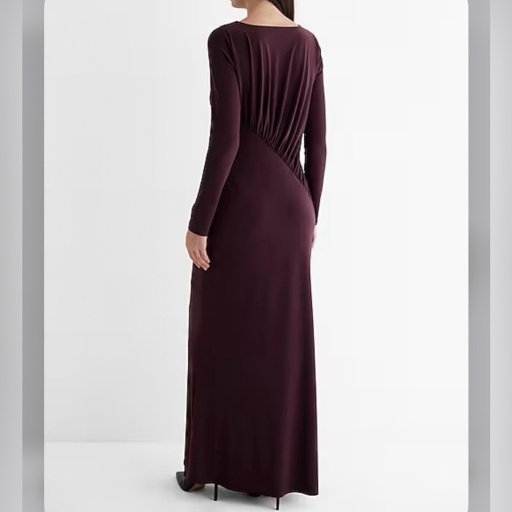 Express boat neck long sleeve ruched top maxi dress
$88